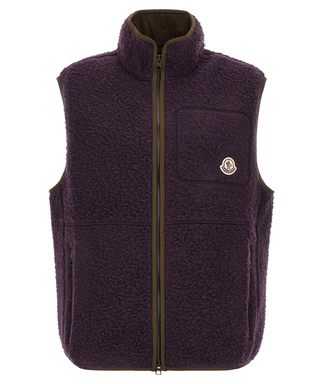MONCLER Фиолетовая полиэстеровая жилетка, фото 1