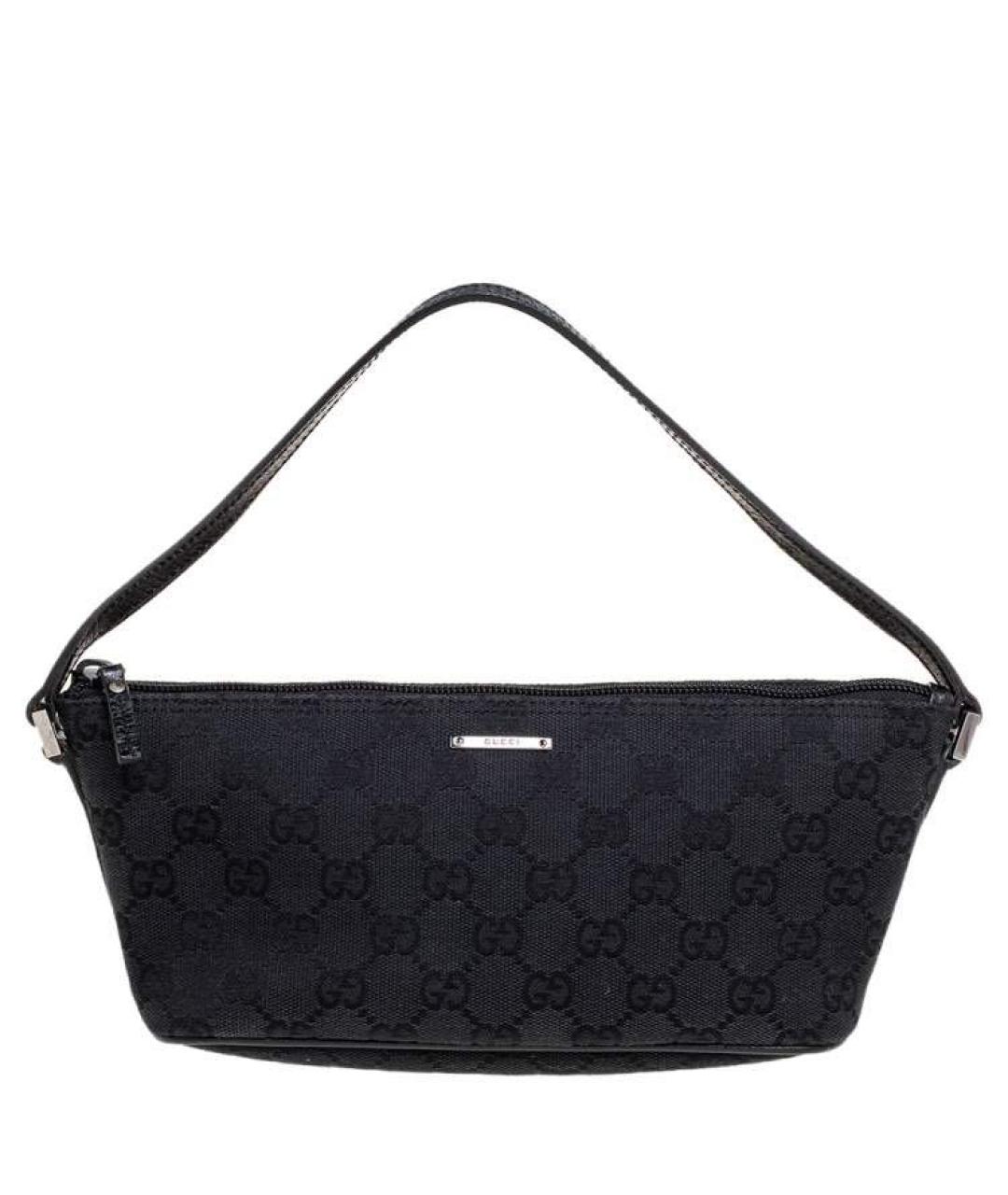 GUCCI Черная сумка с короткими ручками из канвы, фото 3