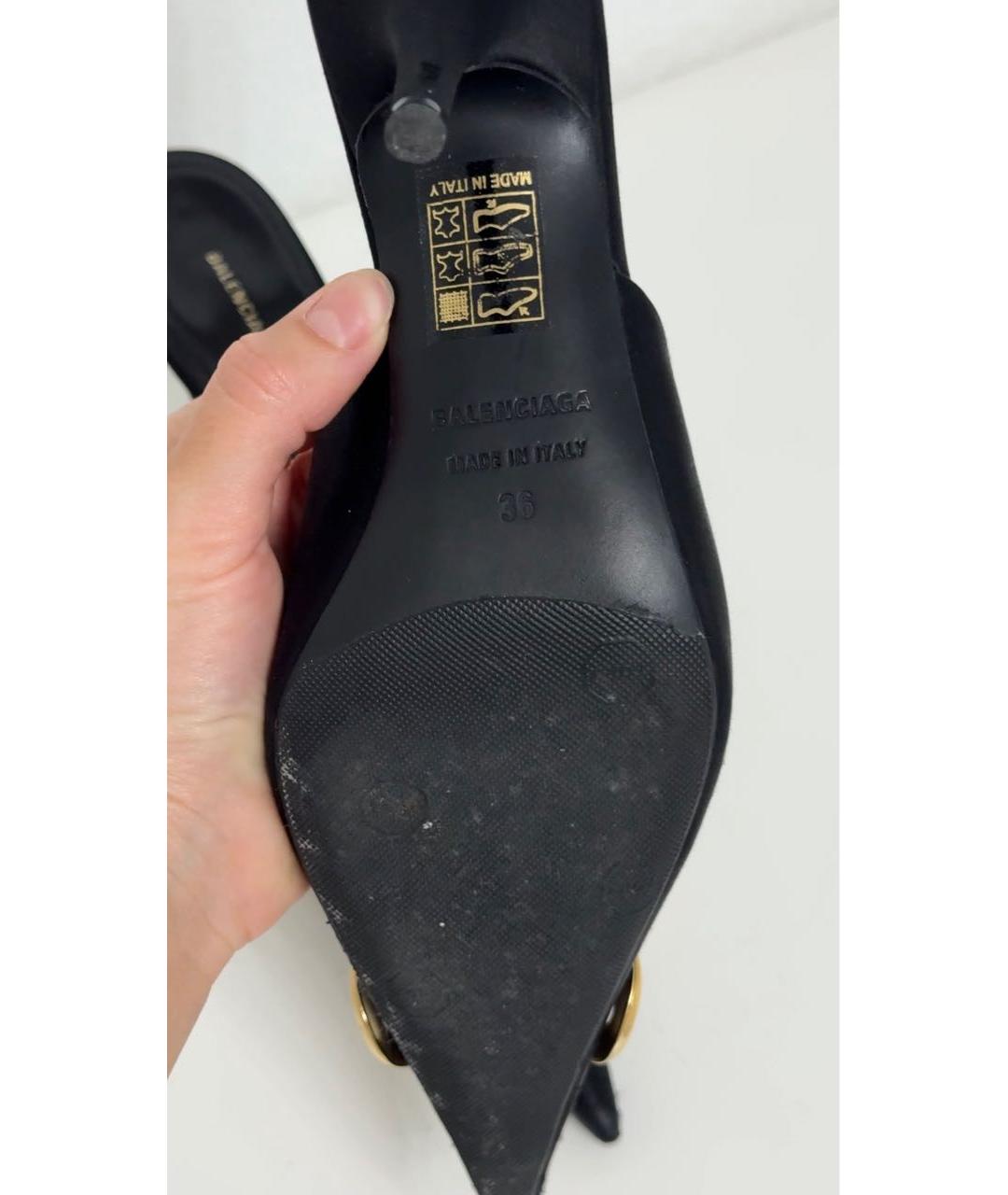 BALENCIAGA Черные текстильные мюли, фото 7