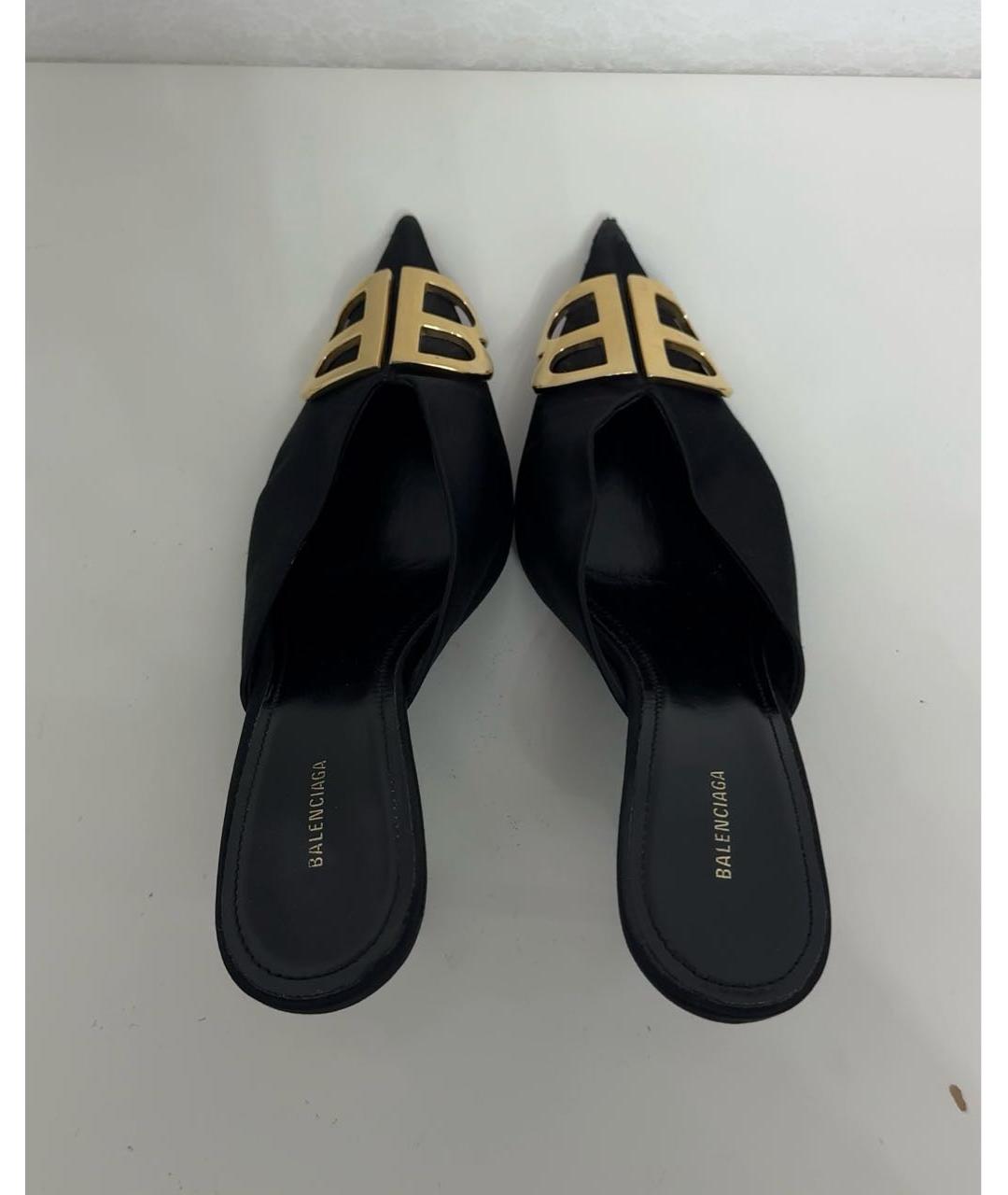 BALENCIAGA Черные текстильные мюли, фото 3