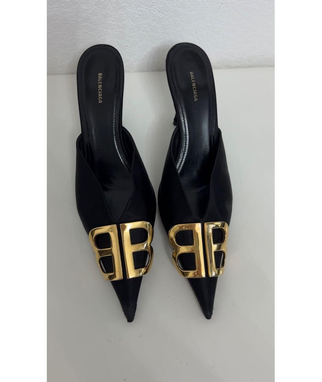 BALENCIAGA Черные текстильные мюли, фото 2