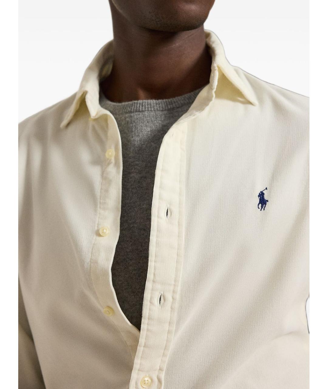 POLO RALPH LAUREN Бежевая хлопковая классическая рубашка, фото 5
