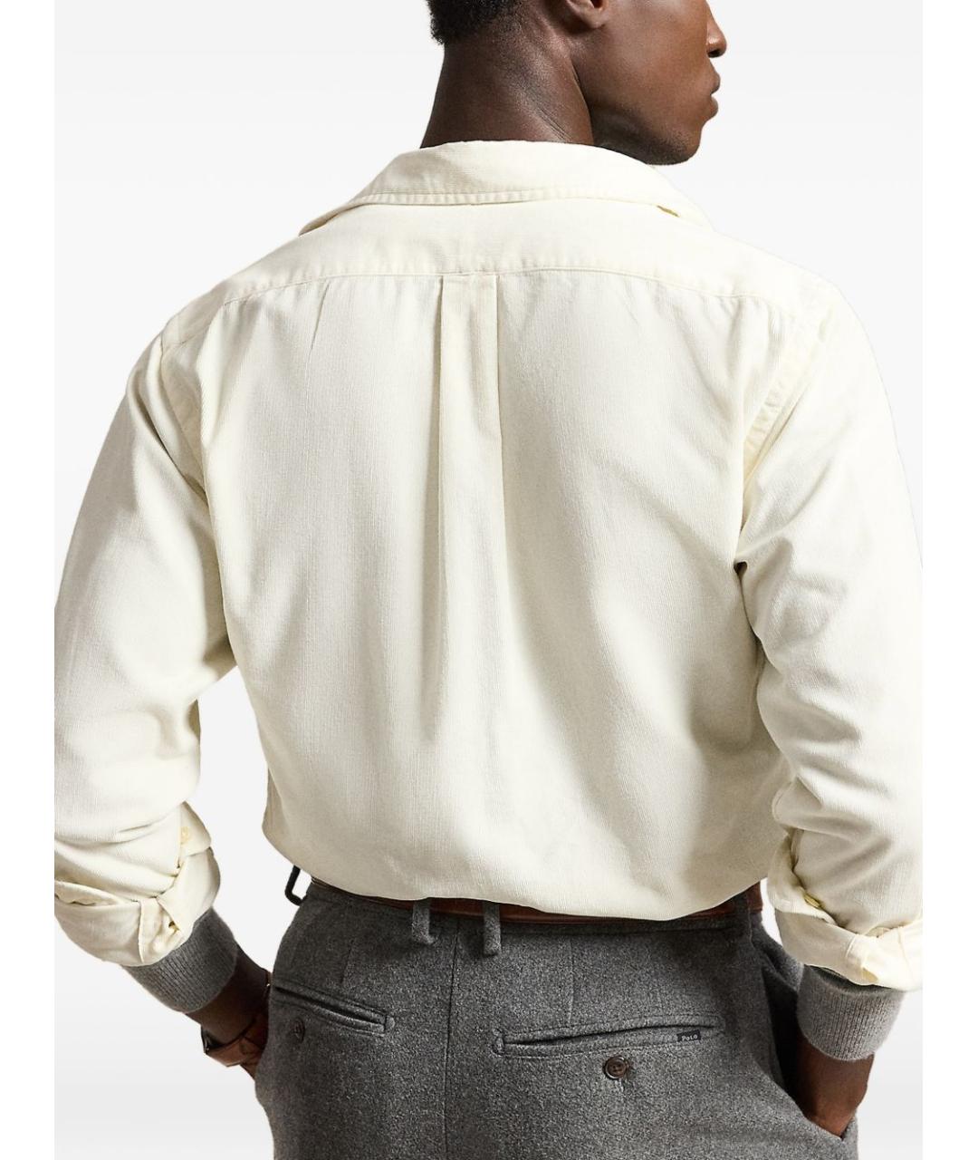 POLO RALPH LAUREN Бежевая хлопковая классическая рубашка, фото 2