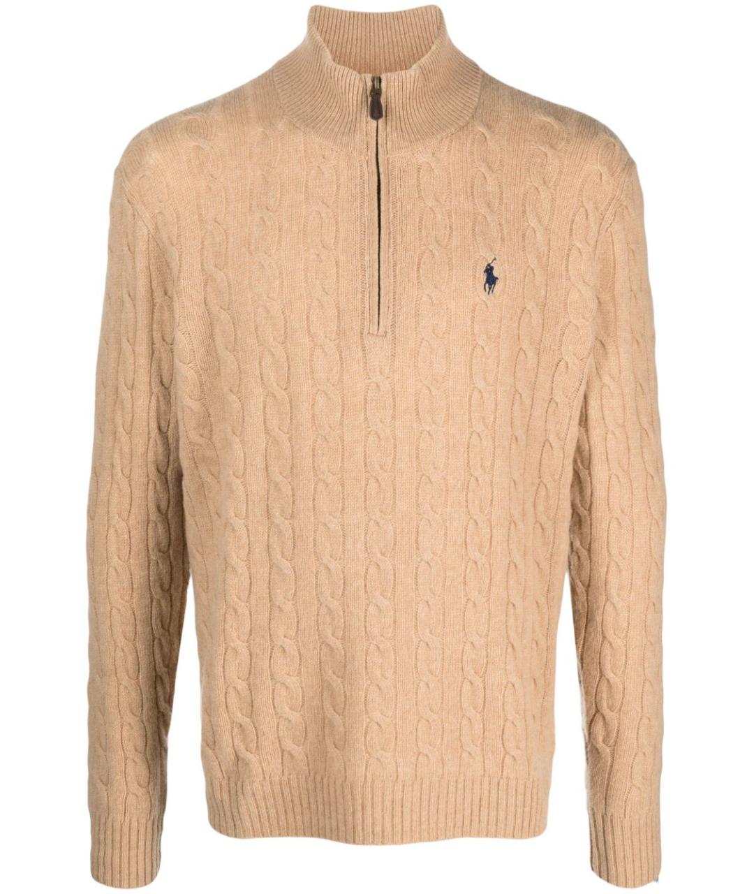 POLO RALPH LAUREN Бежевый шерстяной джемпер / свитер, фото 1