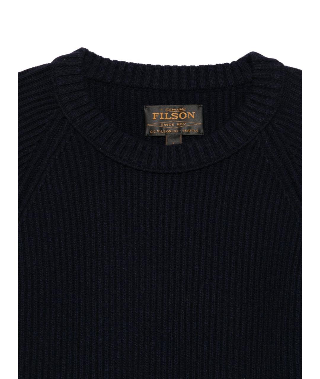 FILSON Темно-синий шерстяной джемпер / свитер, фото 3