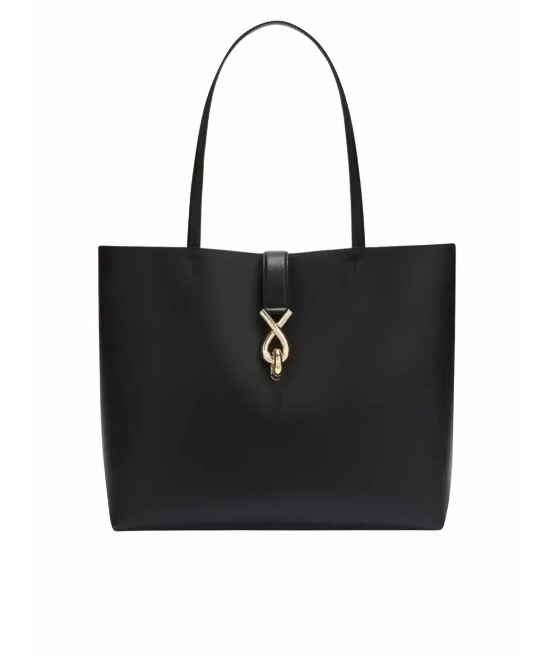 FURLA Черная кожаная сумка тоут, фото 1