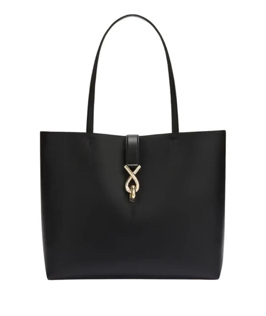 FURLA Черная кожаная сумка тоут, фото 5