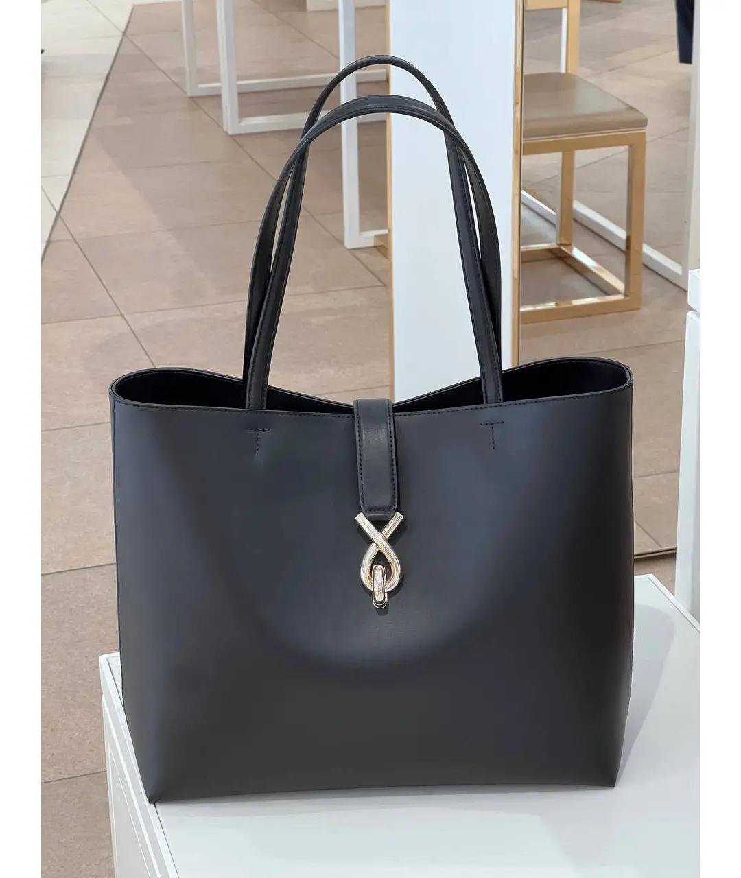 FURLA Черная кожаная сумка тоут, фото 2