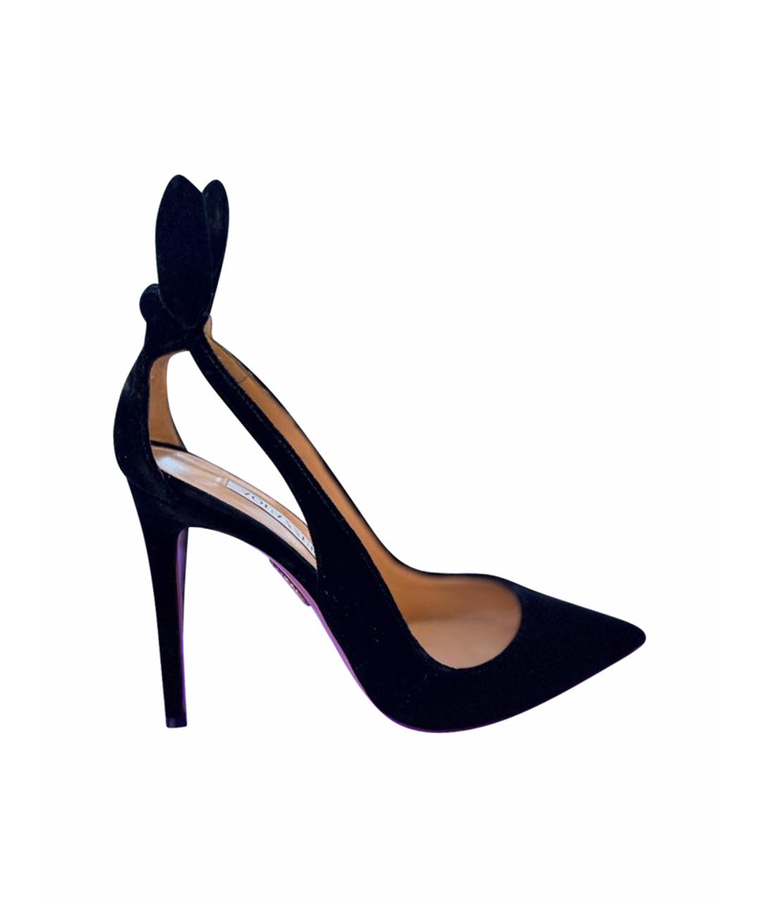 AQUAZZURA Черные замшевые туфли, фото 1