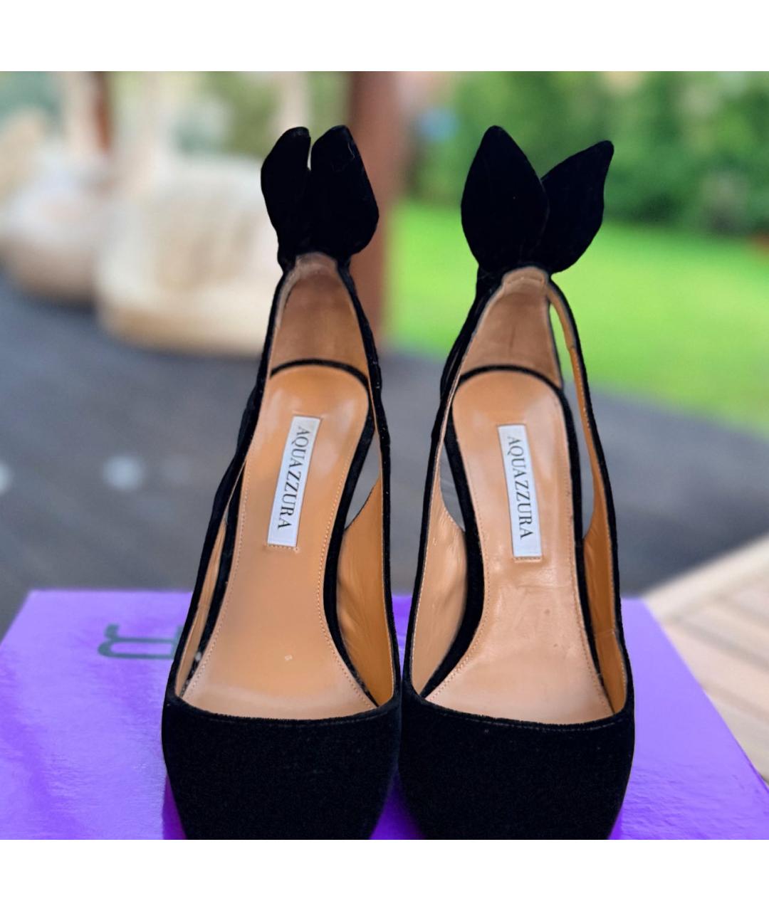 AQUAZZURA Черные замшевые туфли, фото 3