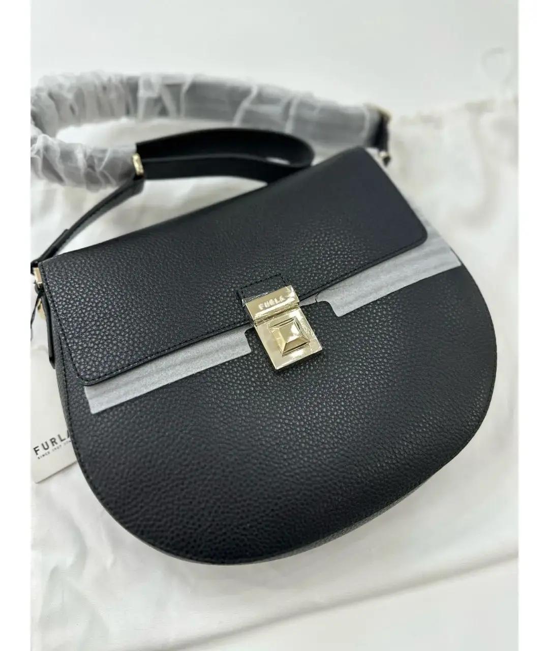 FURLA Черная кожаная сумка через плечо, фото 5