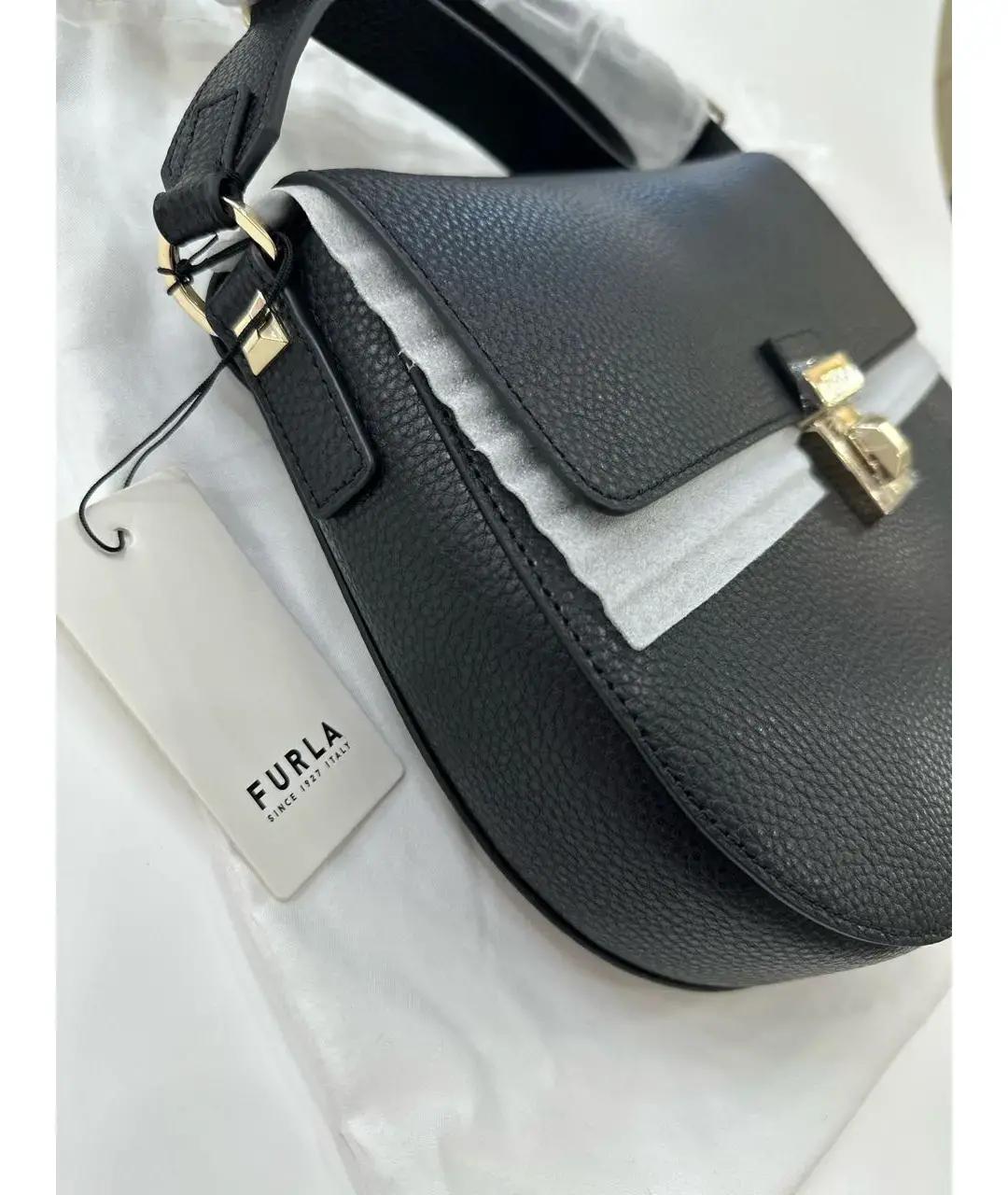FURLA Черная кожаная сумка через плечо, фото 6