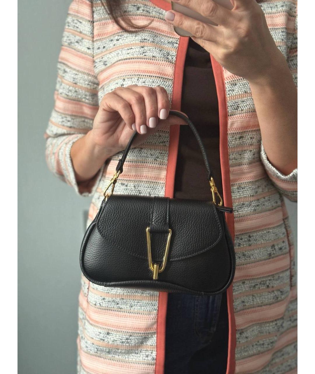 FURLA Черная кожаная сумка через плечо, фото 6