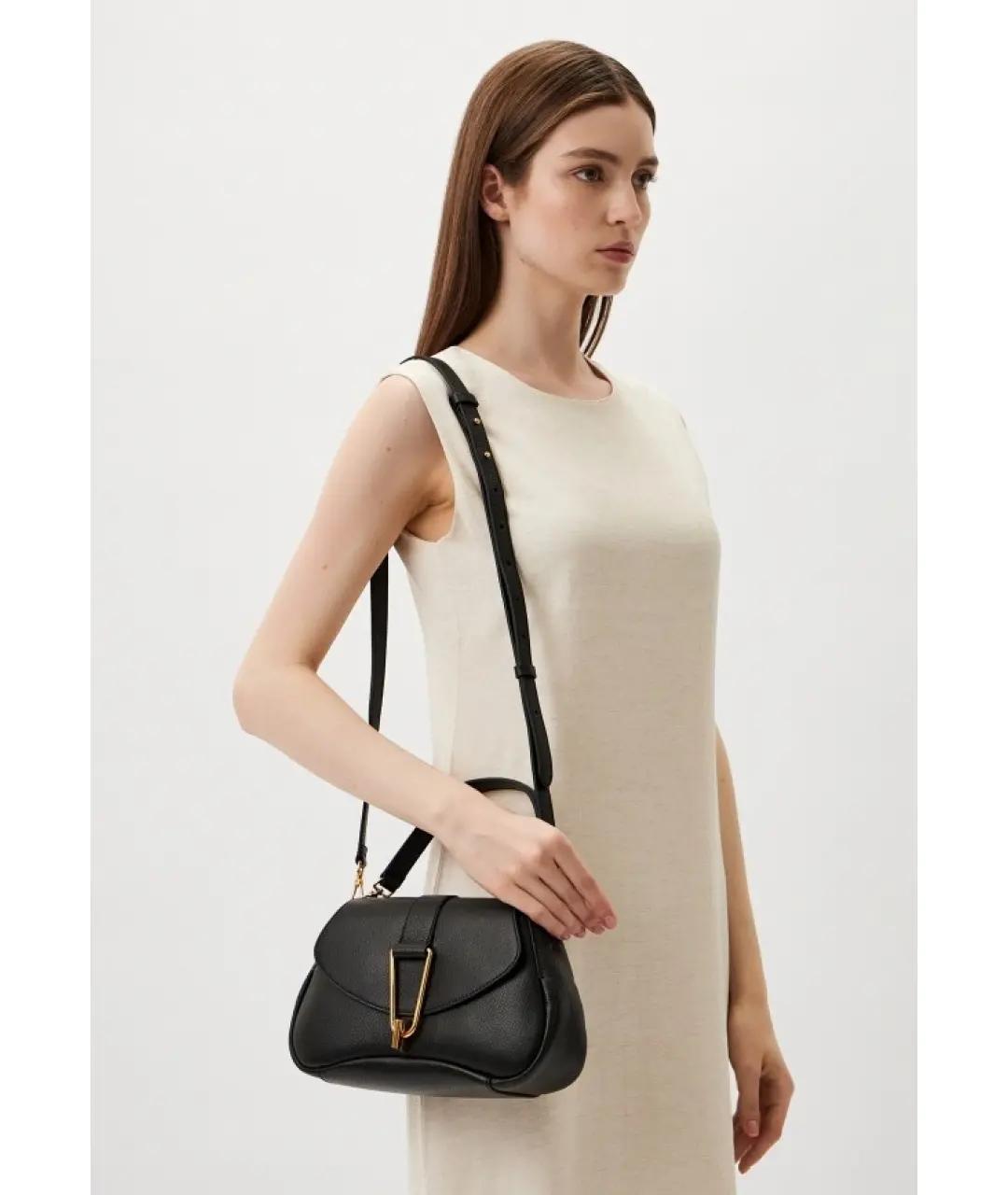 FURLA Черная кожаная сумка через плечо, фото 4