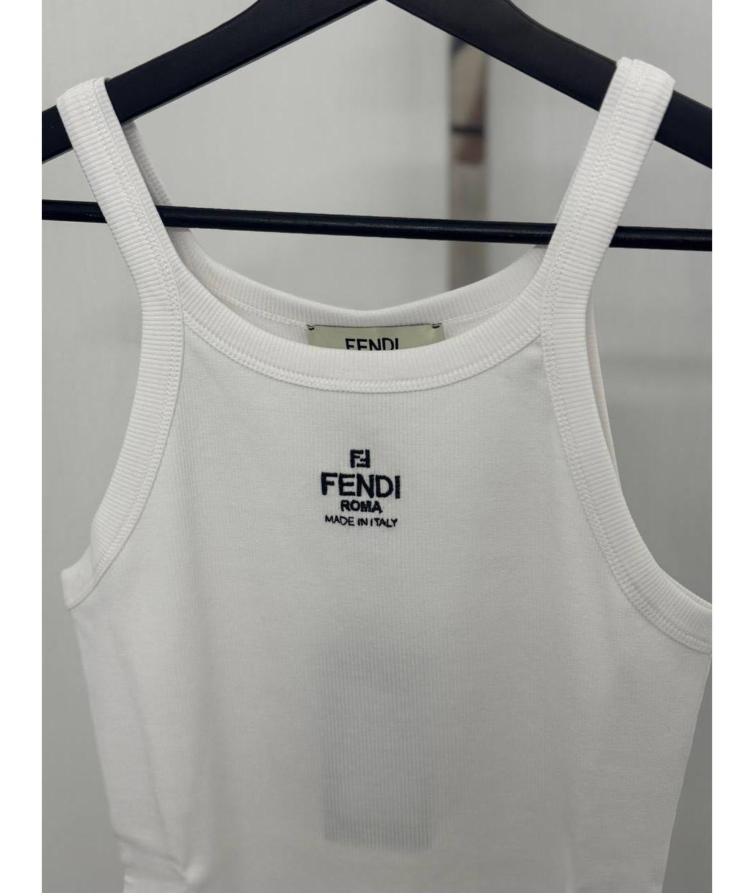 FENDI Белая хлопковая майка, фото 3