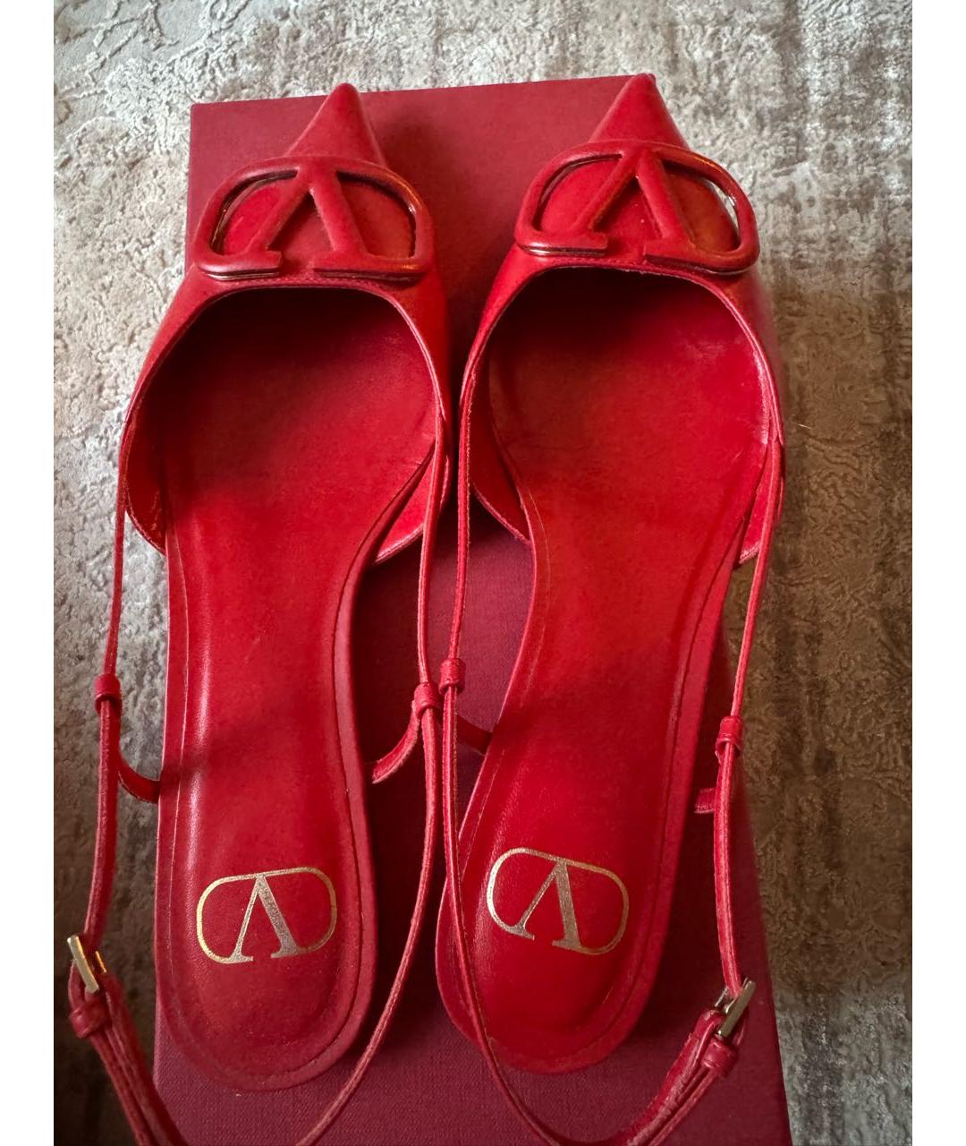 VALENTINO Красные кожаные туфли, фото 3