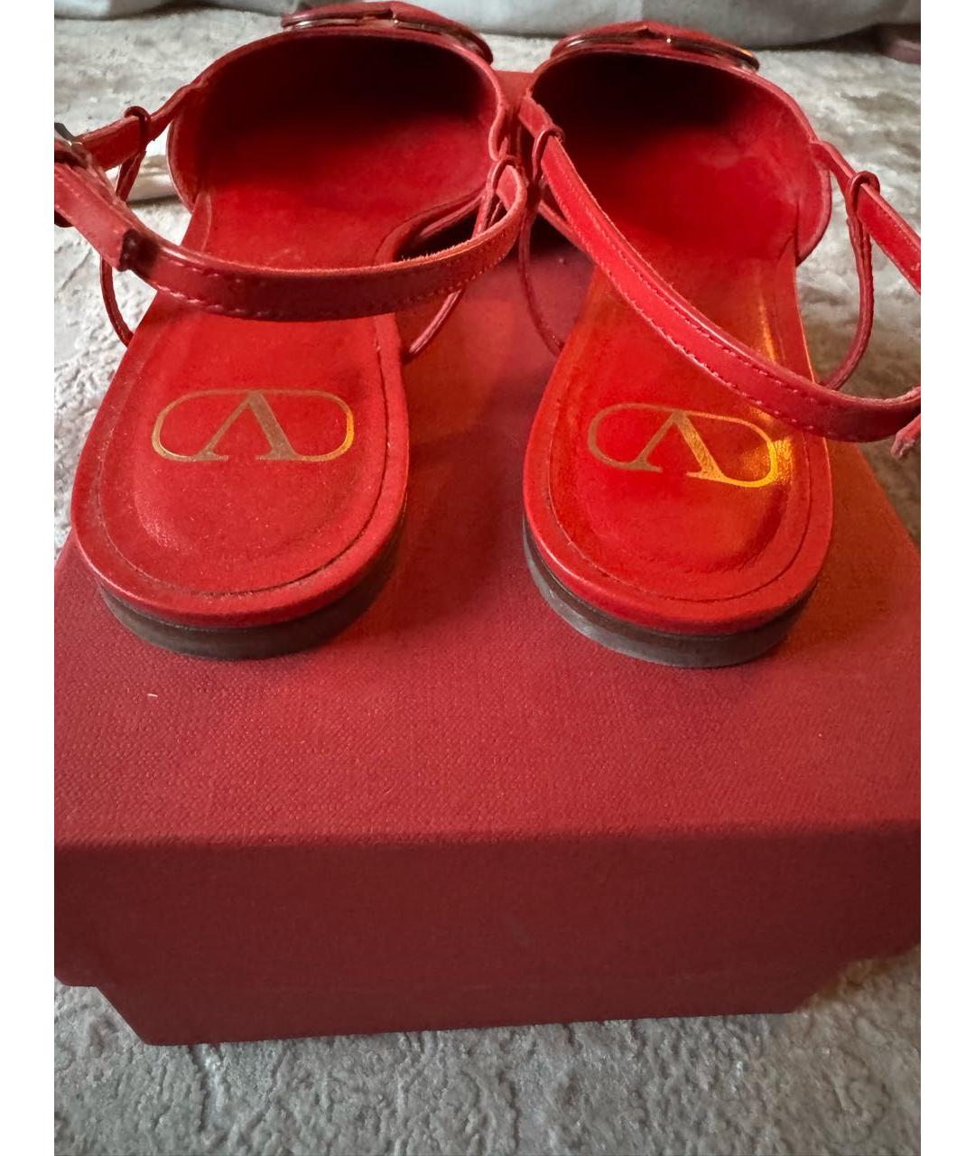 VALENTINO Красные кожаные туфли, фото 4
