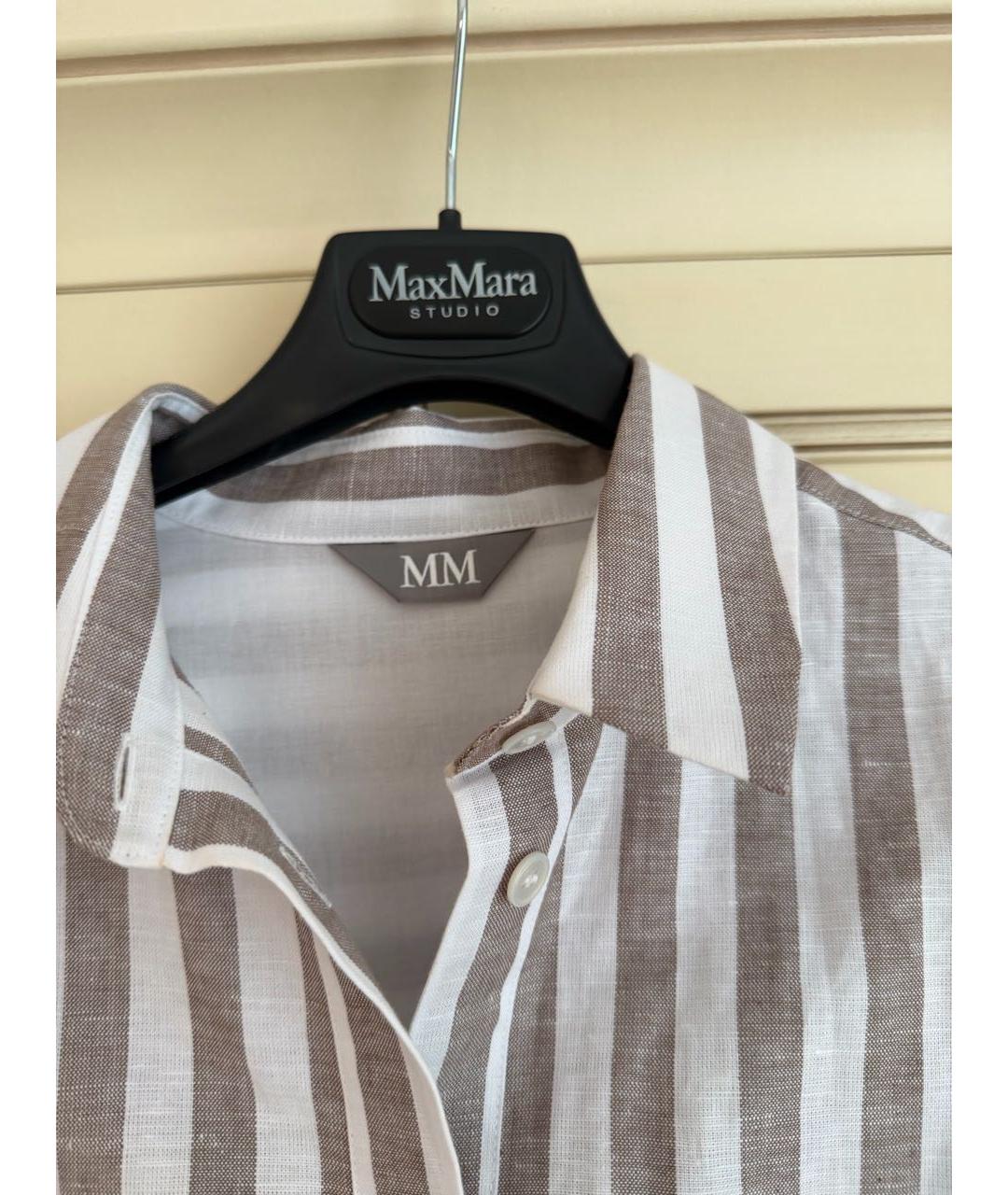 'S MAX MARA Бежевая льняная рубашка, фото 3