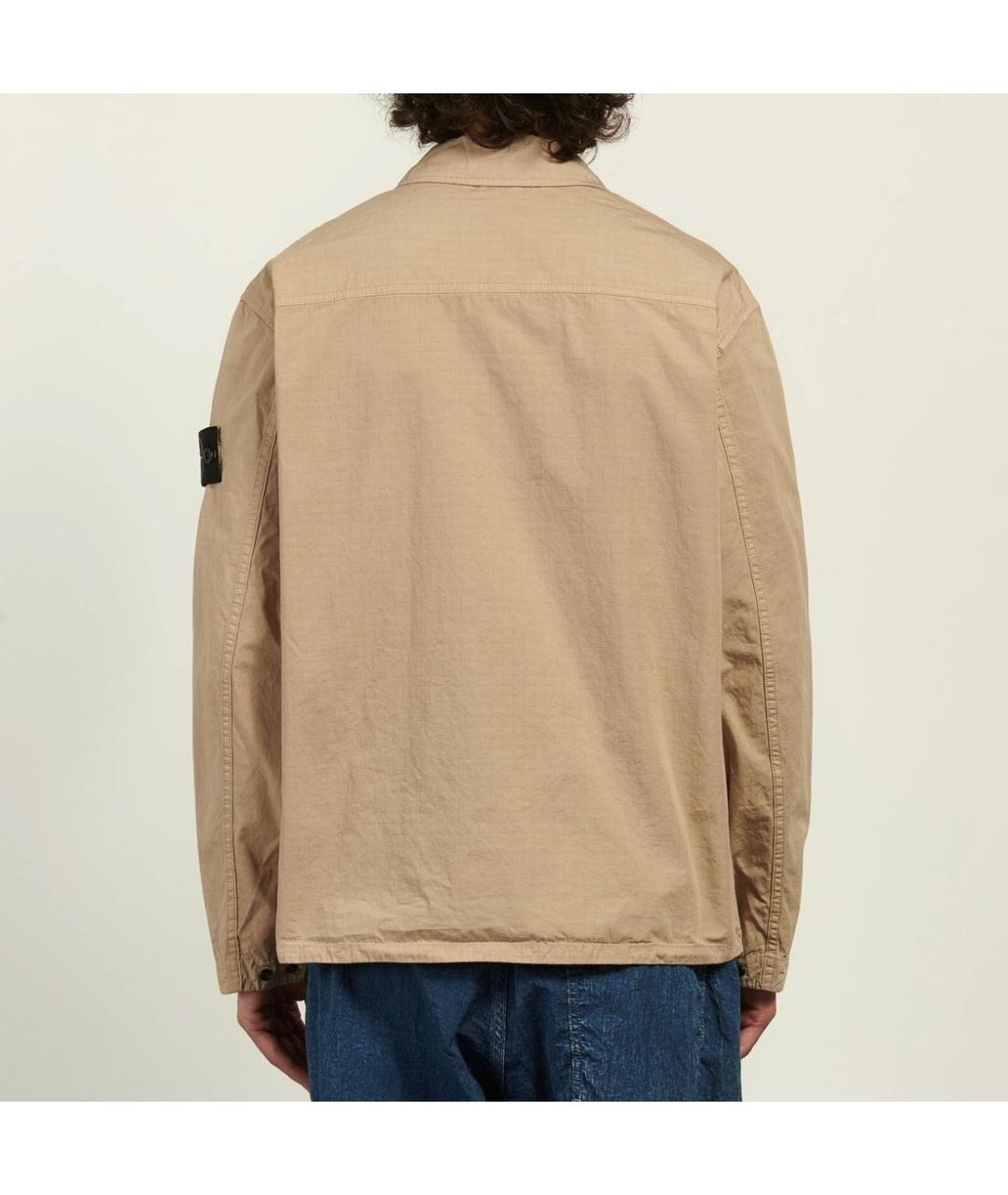 STONE ISLAND Бежевая хлопковая куртка, фото 2