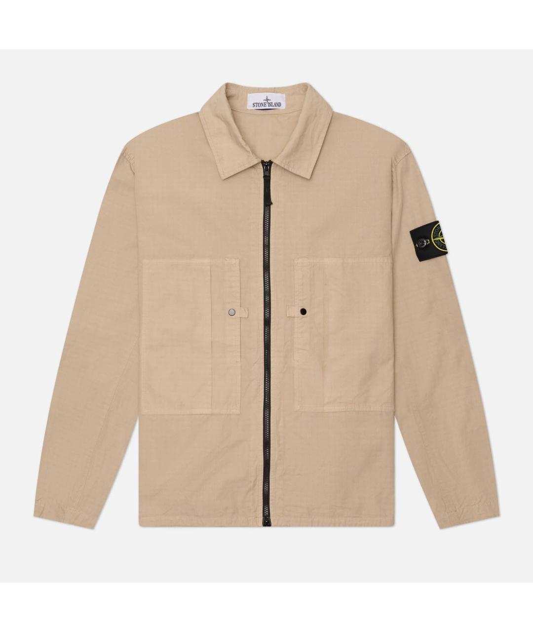STONE ISLAND Бежевая хлопковая куртка, фото 4
