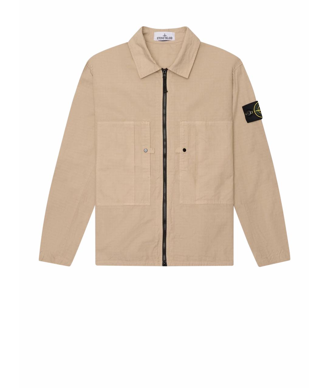 STONE ISLAND Бежевая хлопковая куртка, фото 1