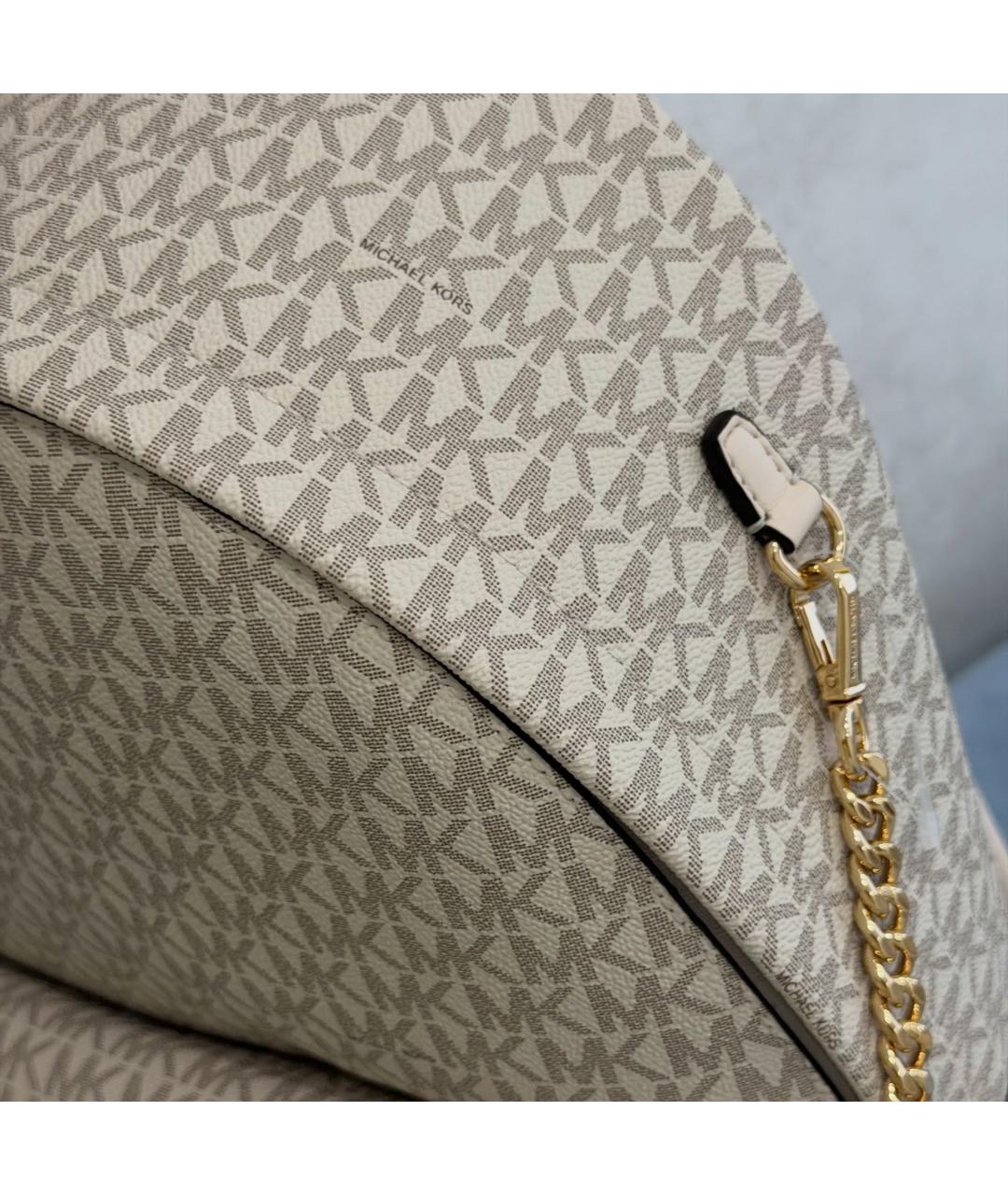 MICHAEL KORS Бежевый рюкзак из канвы, фото 6