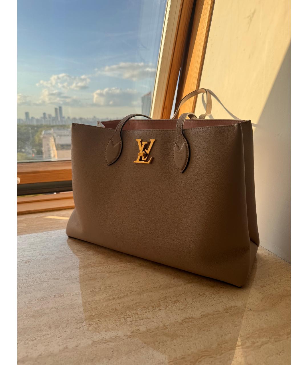 LOUIS VUITTON Розовая кожаная сумка тоут, фото 5