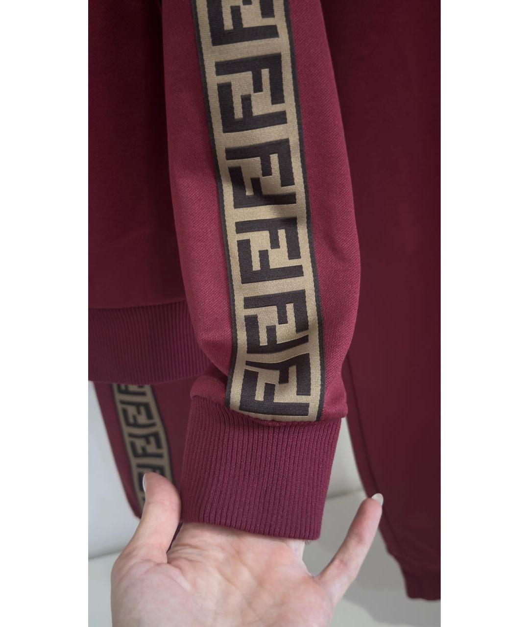 FENDI Бордовый полиэстеровый костюм с брюками, фото 4