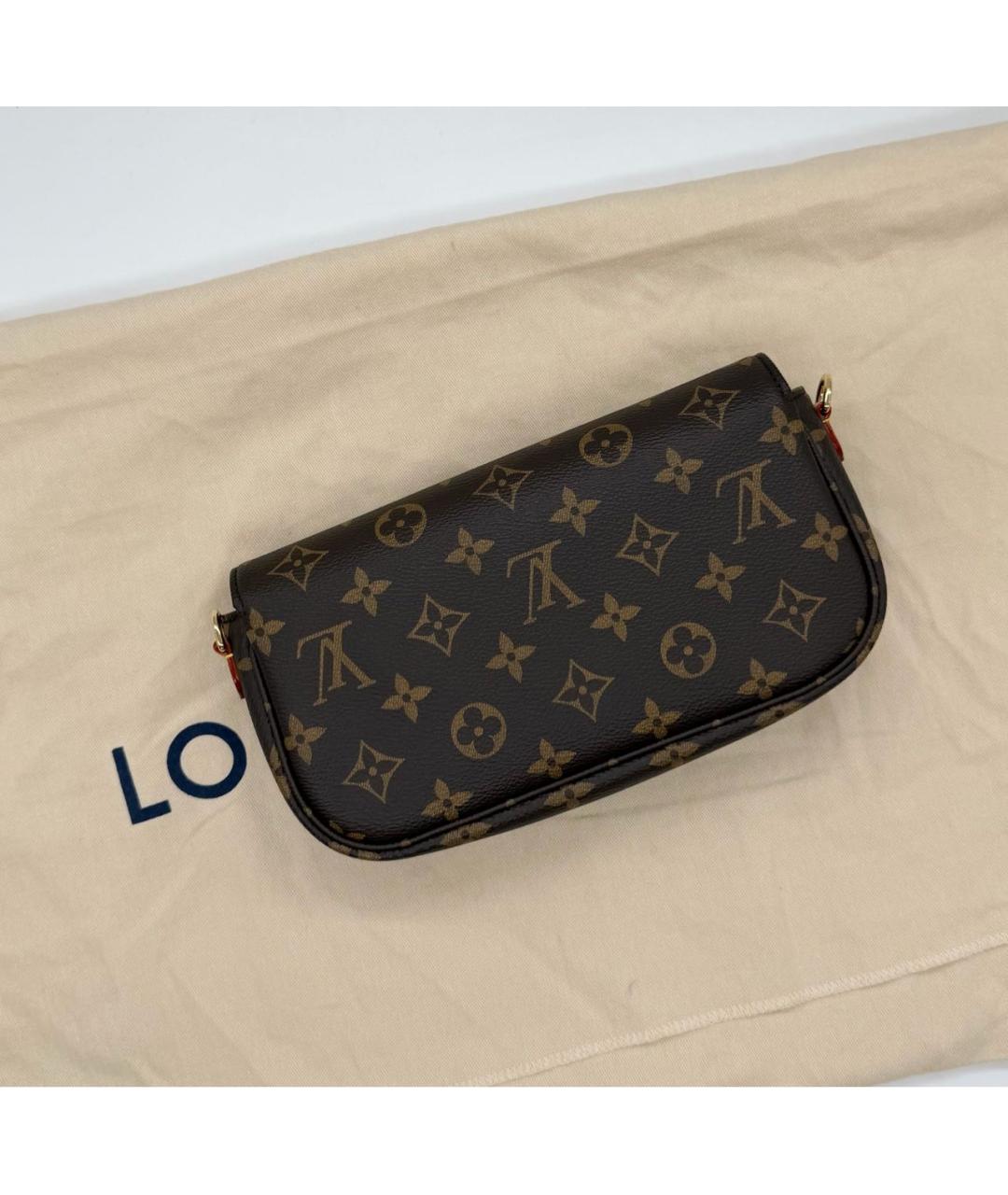 LOUIS VUITTON Коричневая кожаная сумка через плечо, фото 2