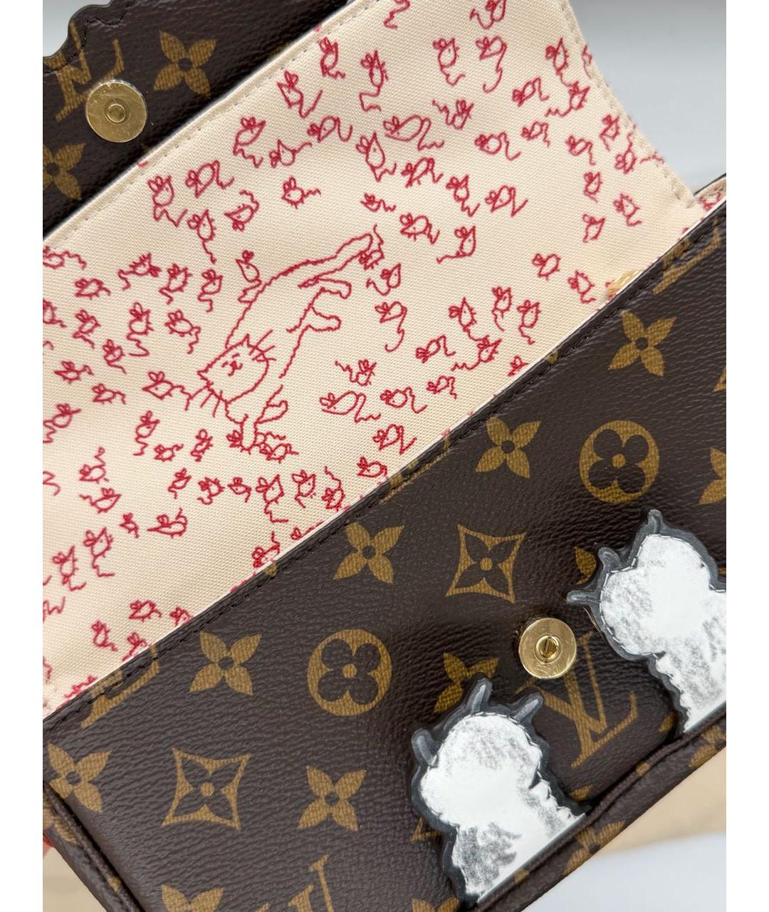 LOUIS VUITTON Коричневая кожаная сумка через плечо, фото 3