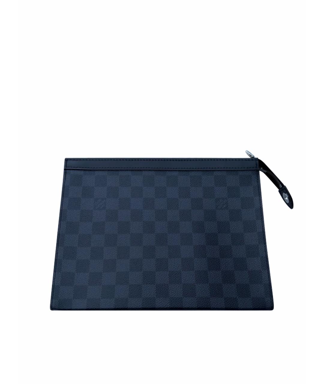 LOUIS VUITTON Антрацитовая барсетка из канвы, фото 1