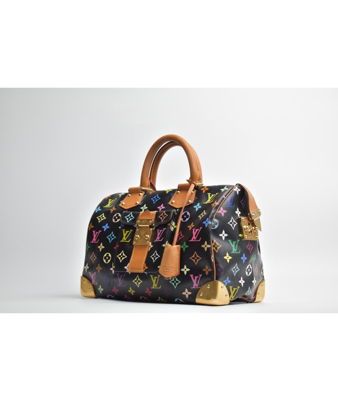 LOUIS VUITTON Черная сумка с короткими ручками из канвы, фото 2