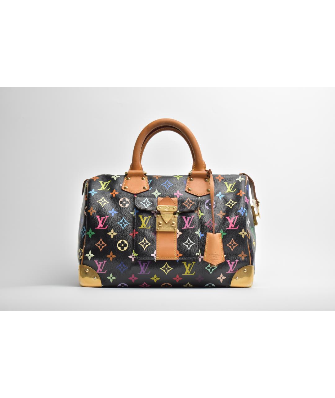 LOUIS VUITTON Черная сумка с короткими ручками из канвы, фото 9