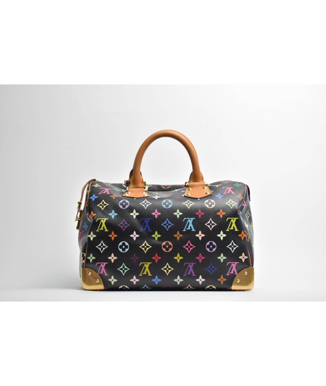 LOUIS VUITTON Черная сумка с короткими ручками из канвы, фото 3