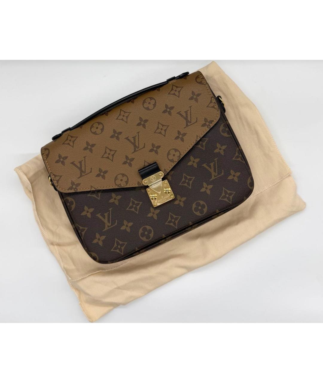 LOUIS VUITTON Коричневая сумка через плечо из канвы, фото 5