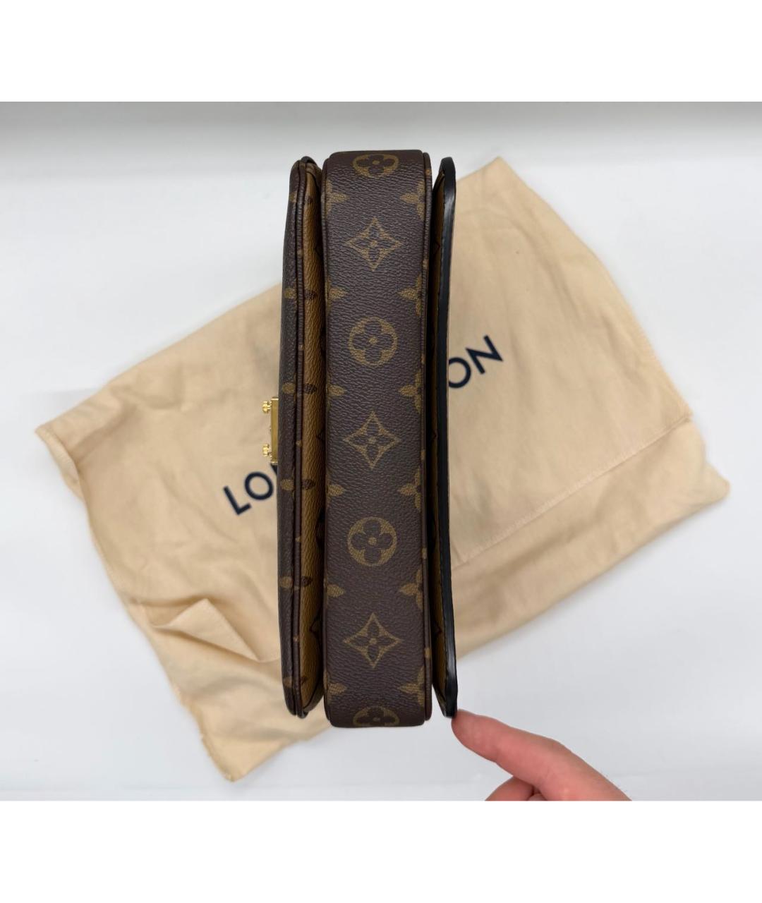 LOUIS VUITTON Коричневая сумка через плечо из канвы, фото 3