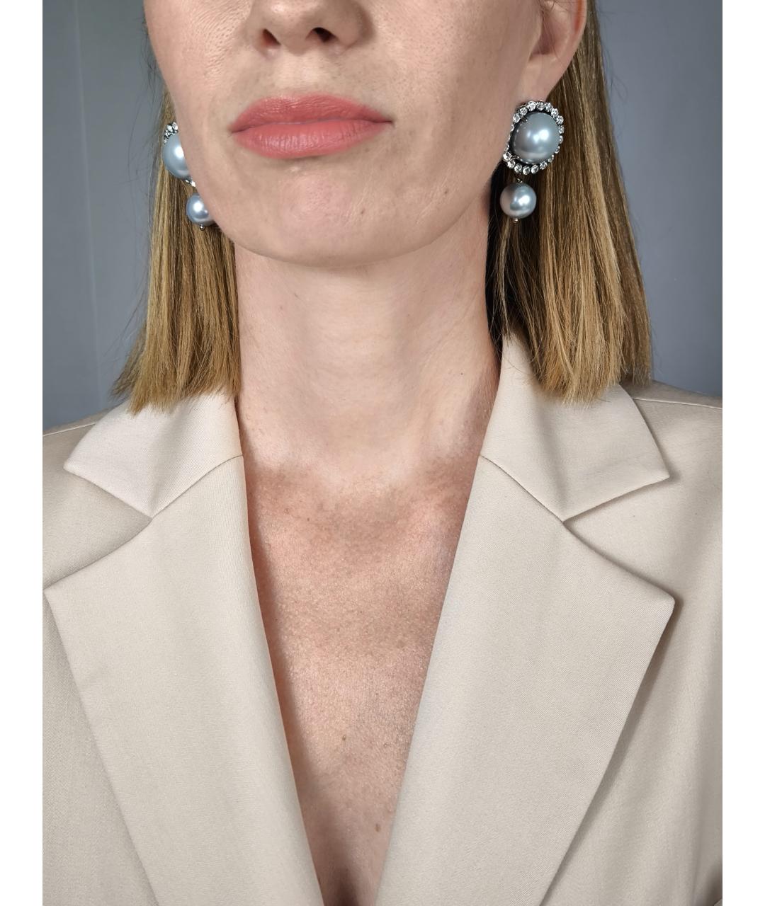 MIU MIU Голубые металлические серьги, фото 4