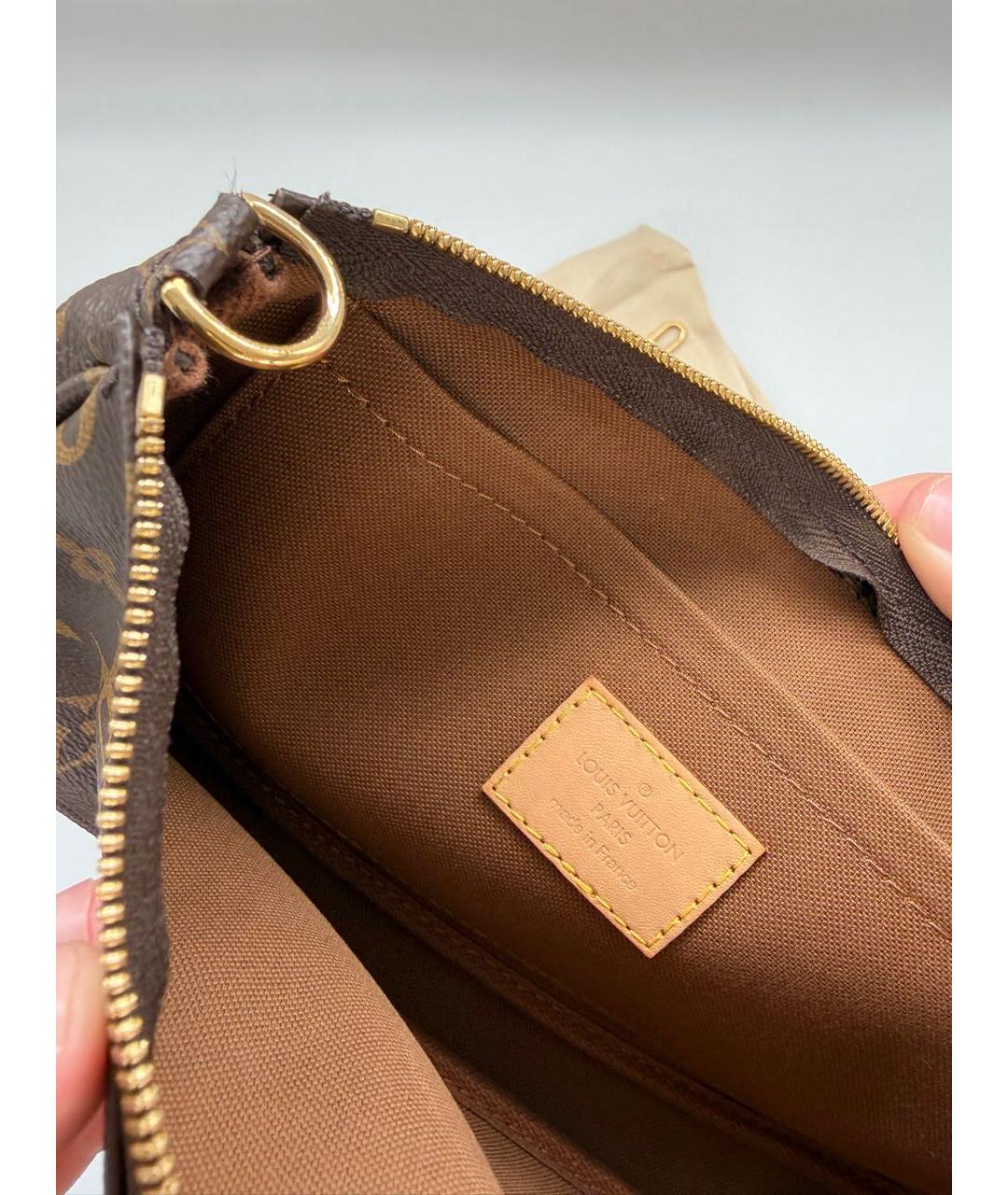 LOUIS VUITTON Коричневая кожаная сумка через плечо, фото 3