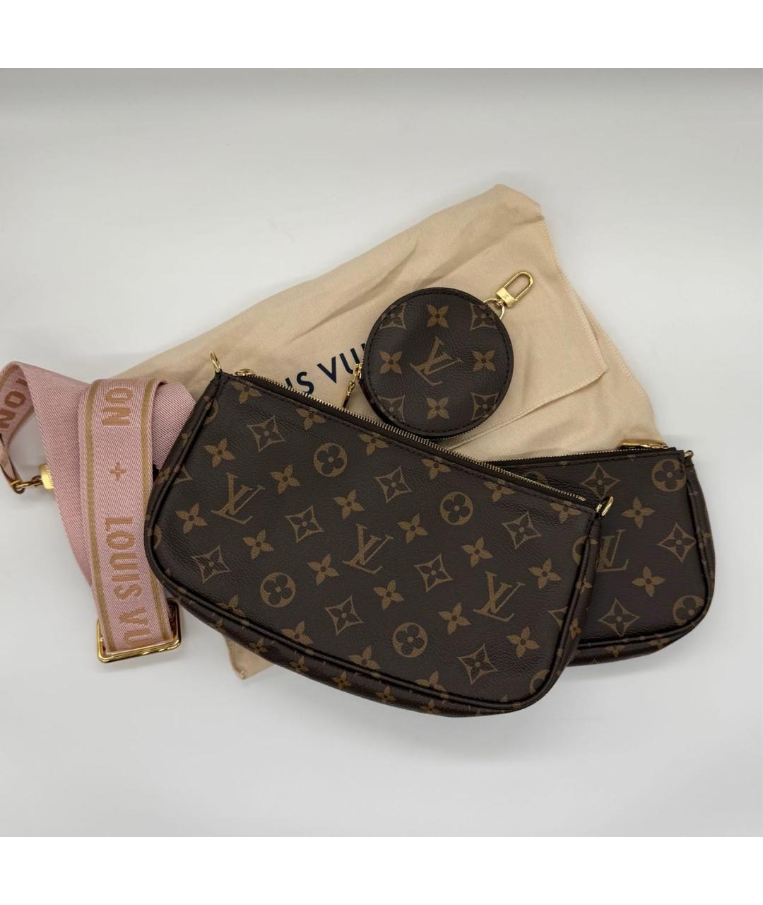 LOUIS VUITTON Коричневая кожаная сумка через плечо, фото 2