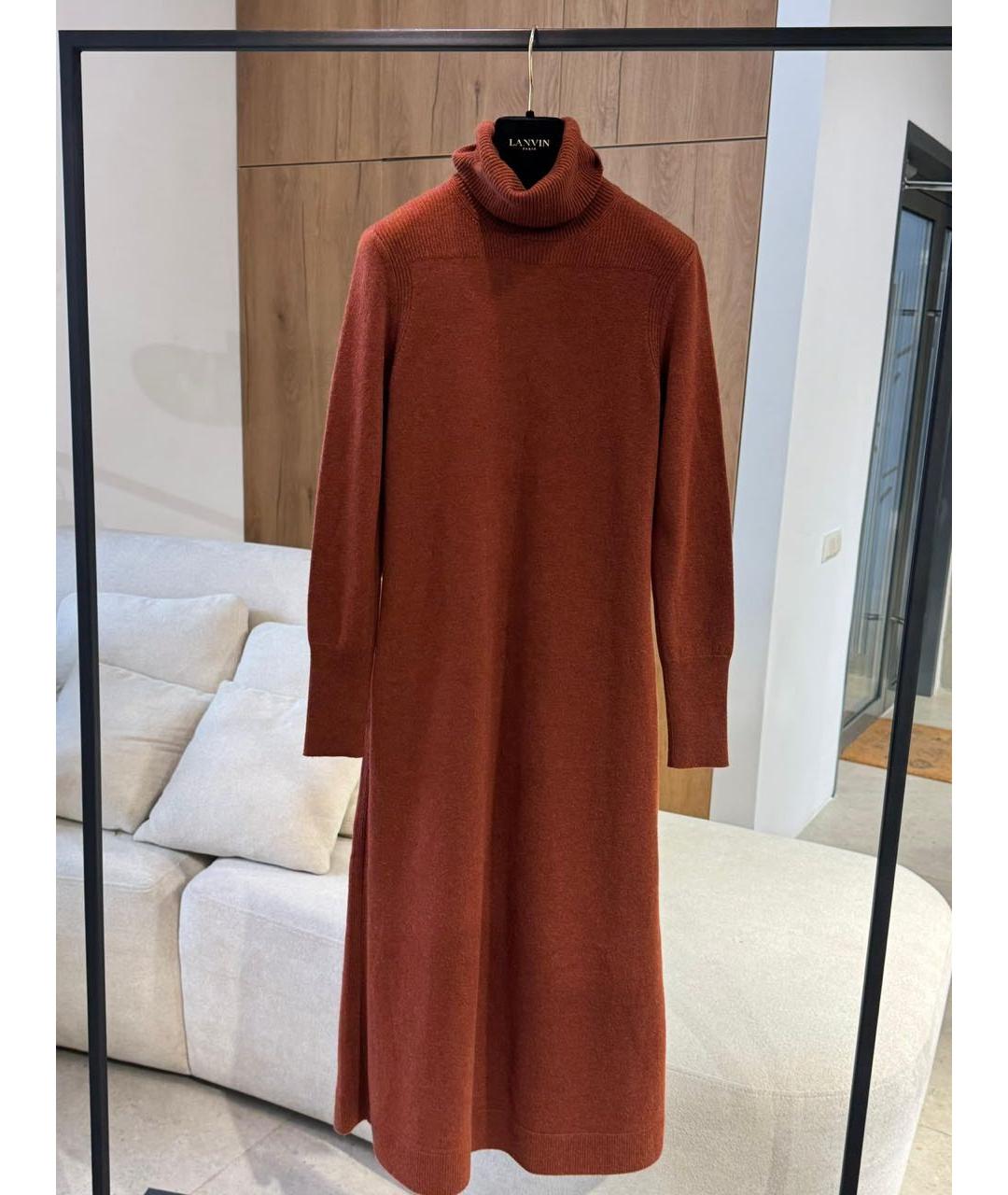 LORO PIANA Коричневое кашемировое повседневное платье, фото 5