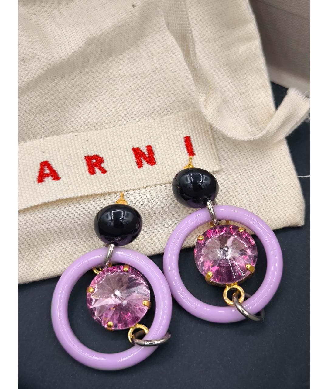 MARNI Фиолетовые пластиковые серьги, фото 10