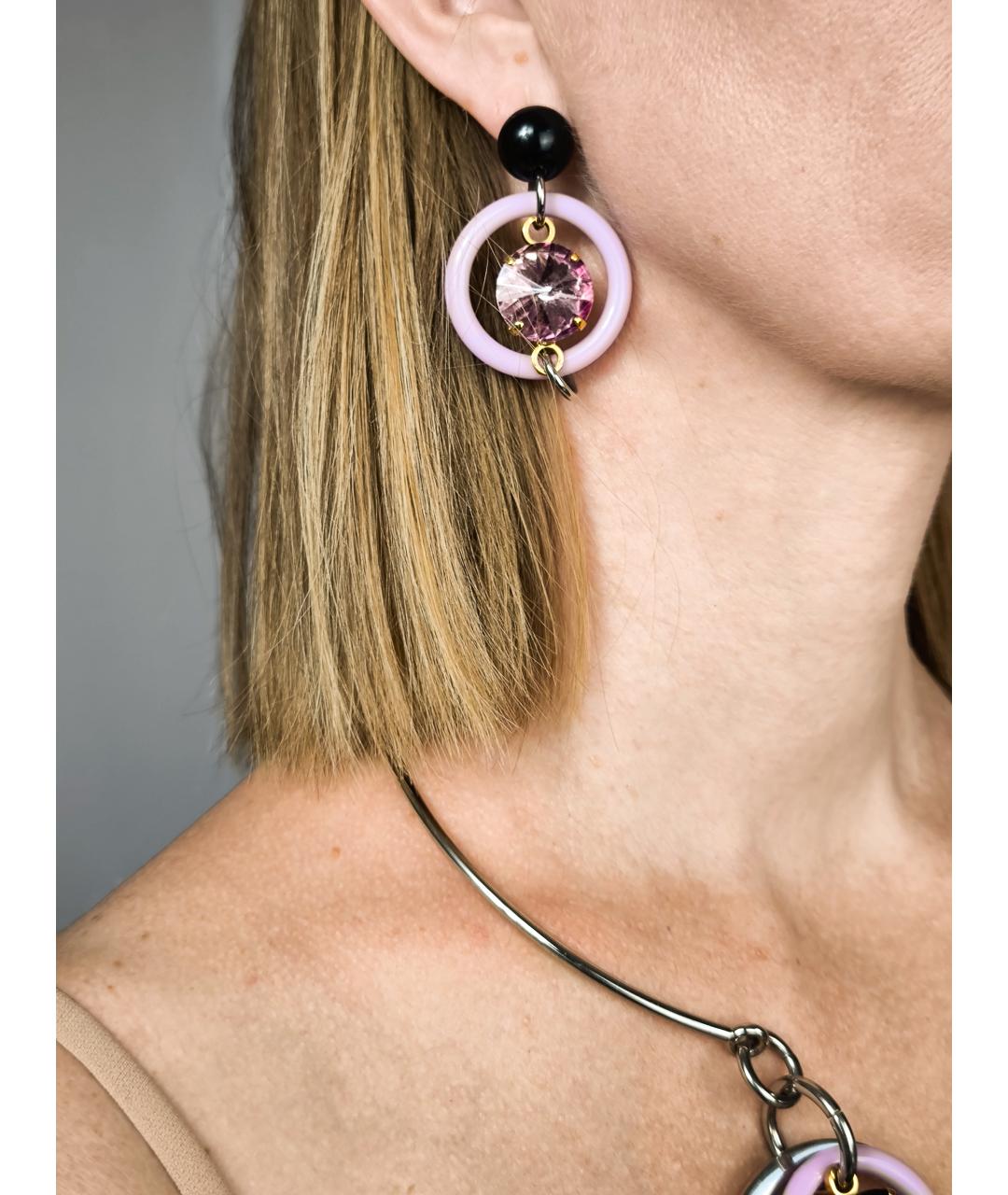 MARNI Фиолетовые пластиковые серьги, фото 4