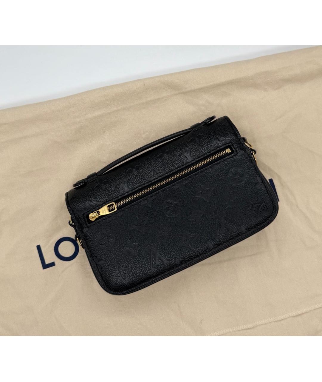 LOUIS VUITTON Черная кожаная сумка через плечо, фото 2