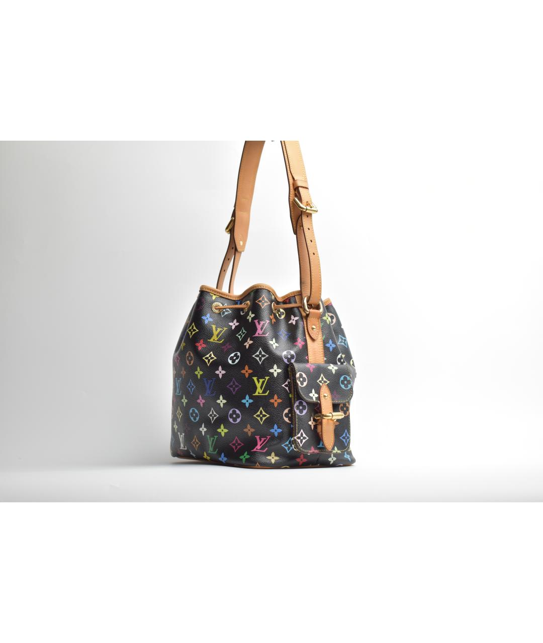 LOUIS VUITTON Черная сумка через плечо из канвы, фото 5