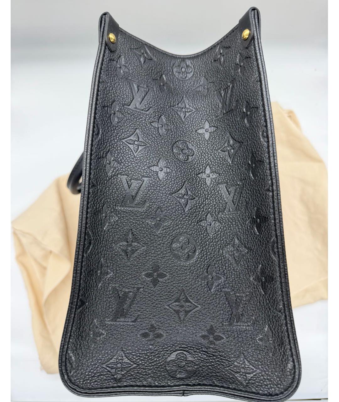 LOUIS VUITTON Черная кожаная сумка тоут, фото 3