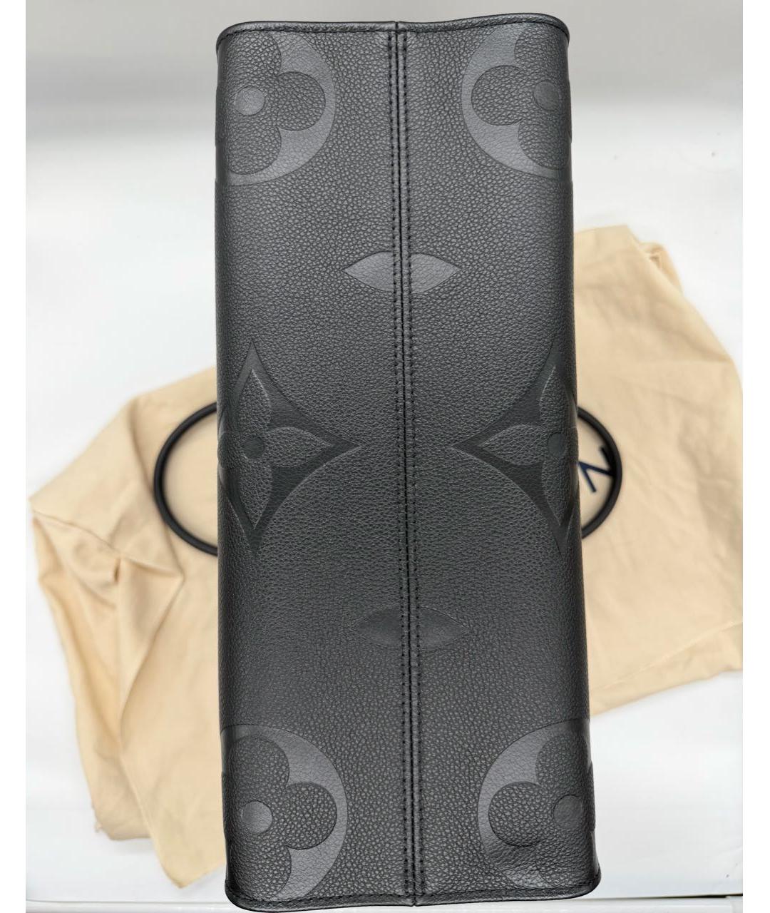 LOUIS VUITTON Черная кожаная сумка тоут, фото 4