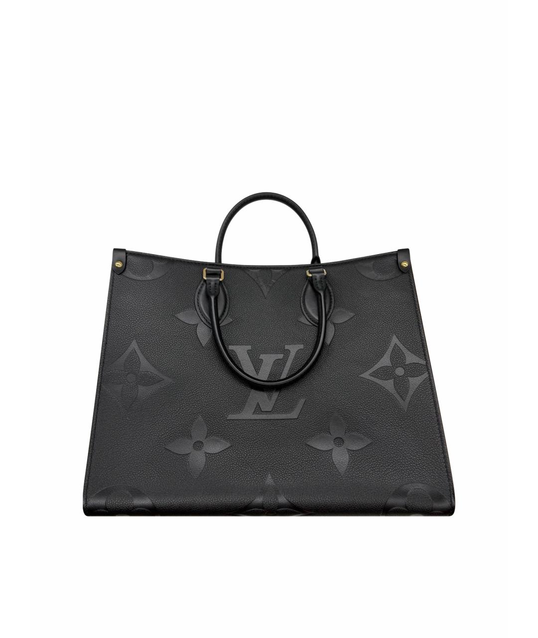 LOUIS VUITTON Черная кожаная сумка тоут, фото 1