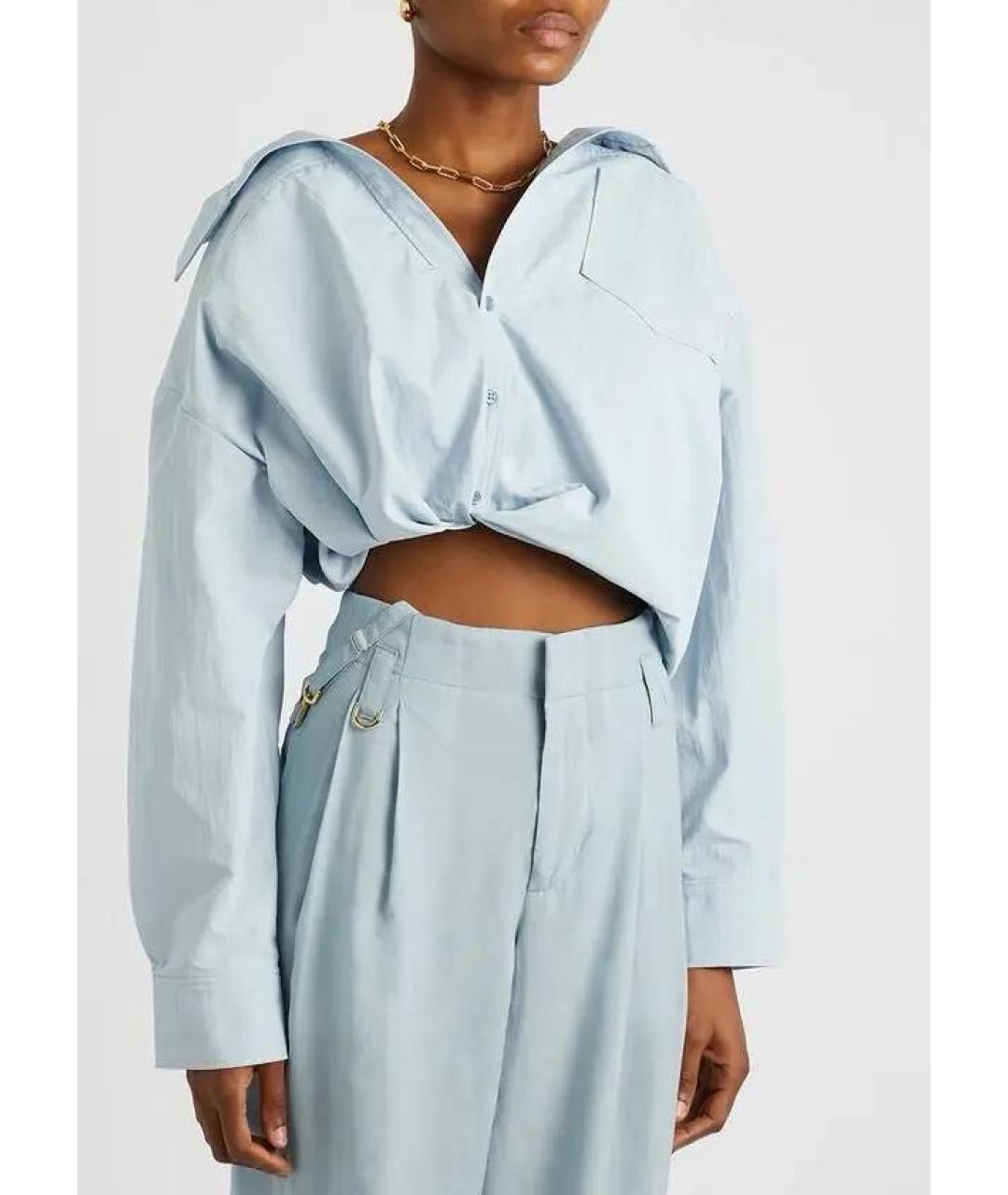 JACQUEMUS Голубая полиамидовая рубашка, фото 2