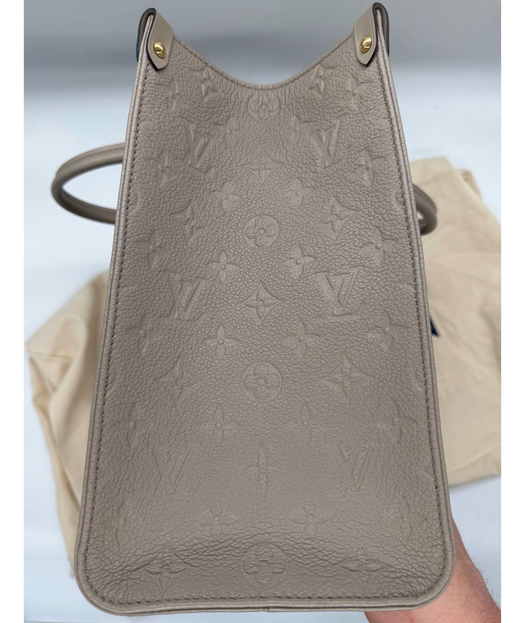 LOUIS VUITTON Бежевая кожаная сумка тоут, фото 2