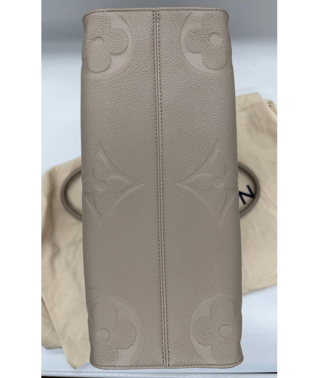 LOUIS VUITTON Бежевая кожаная сумка тоут, фото 4